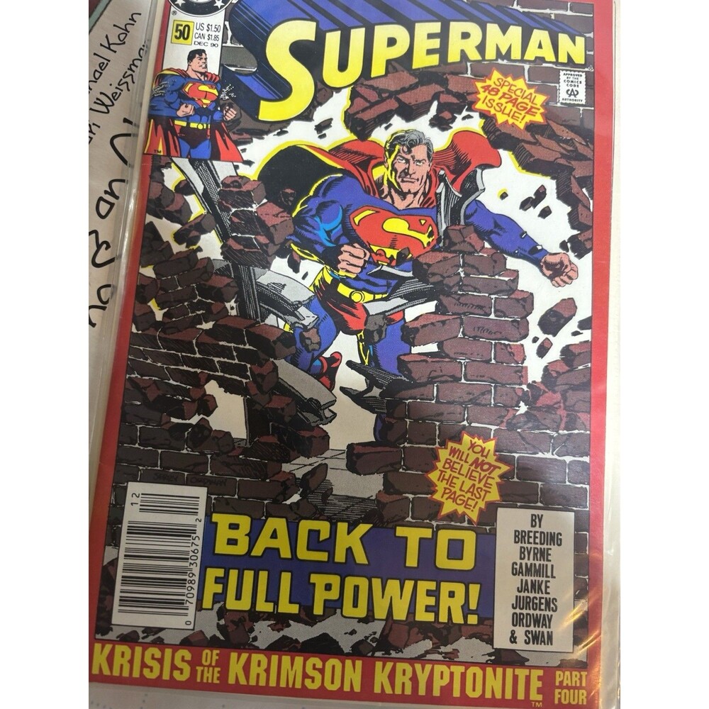 DC Comics Superman #50 Back to Full Power! Krimson Kryptonite Pt 4 1990